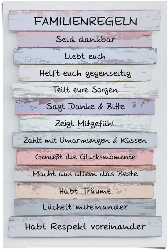 Affiche Reinders Règles de la famille - 91,5x61cm - Papier