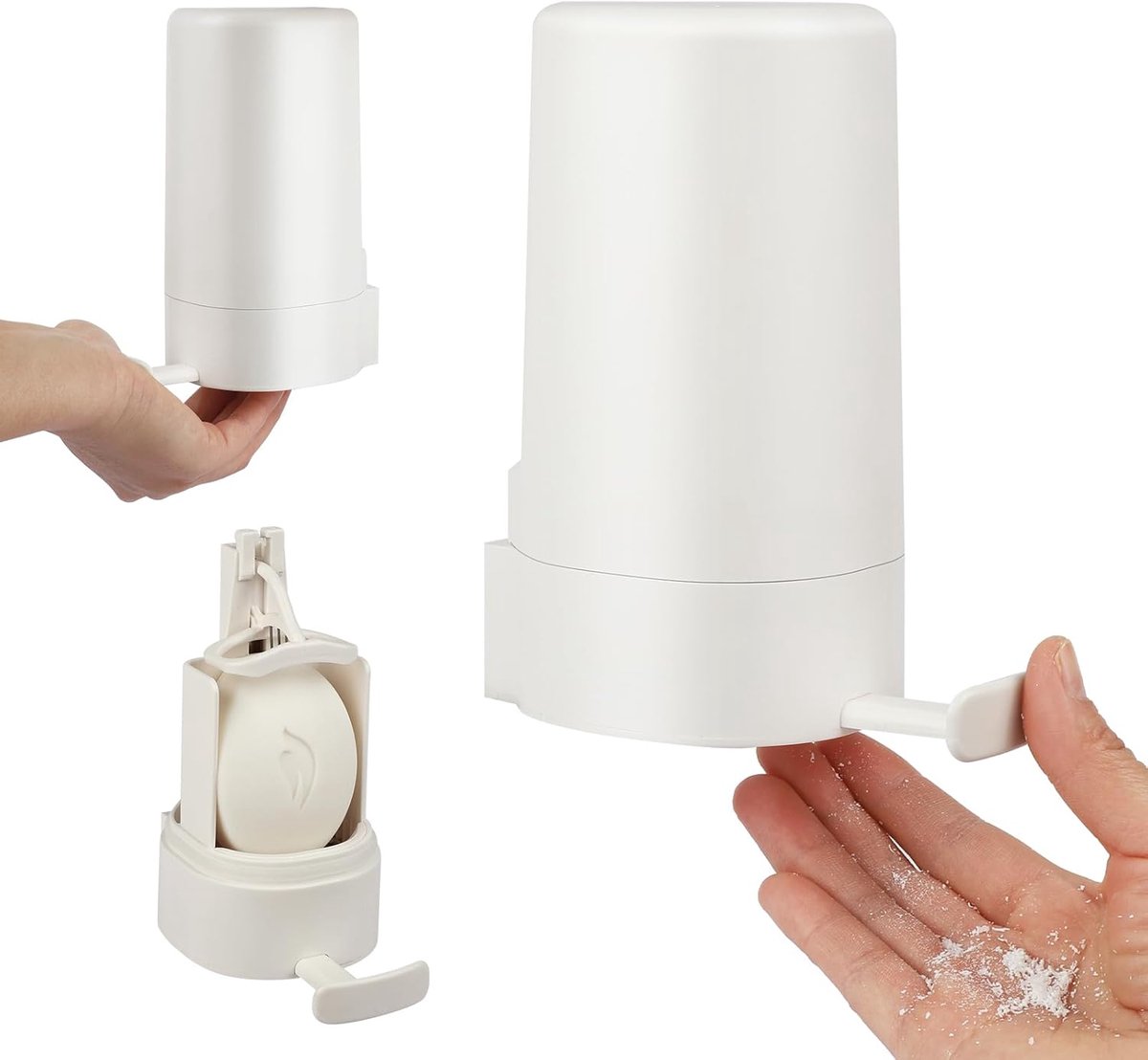 muur te bevestigen Zeepdispenser voor bar, zeepmolen voor barzeep, creatieve aan de muur te bevestigen zeepmaaldoos, verstelbare zeepdispenser voor badkamer, keuken en reizen(één set, GEEN zeep, GEEN droogmiddel)