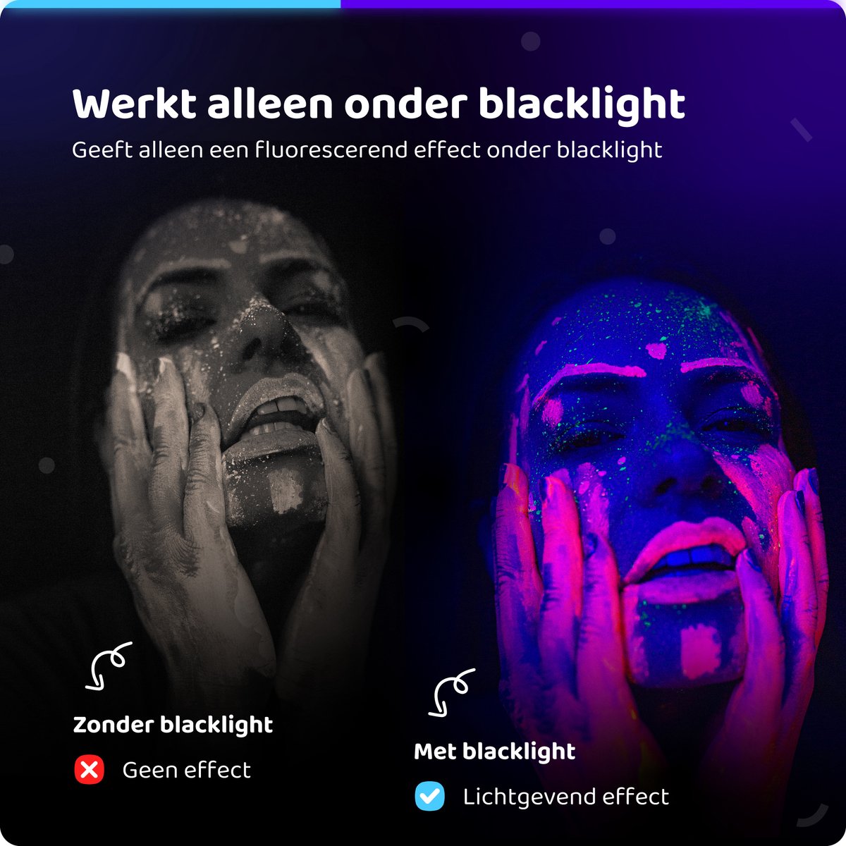 Paint-A-Boo Glow in the Dark Kinderschmink - 8 Kleuren - Neon Schmink - Schminkset Waterbasis - Face Paint - 24 Gezichten - 30 Voorbeelden — afbeelding 2