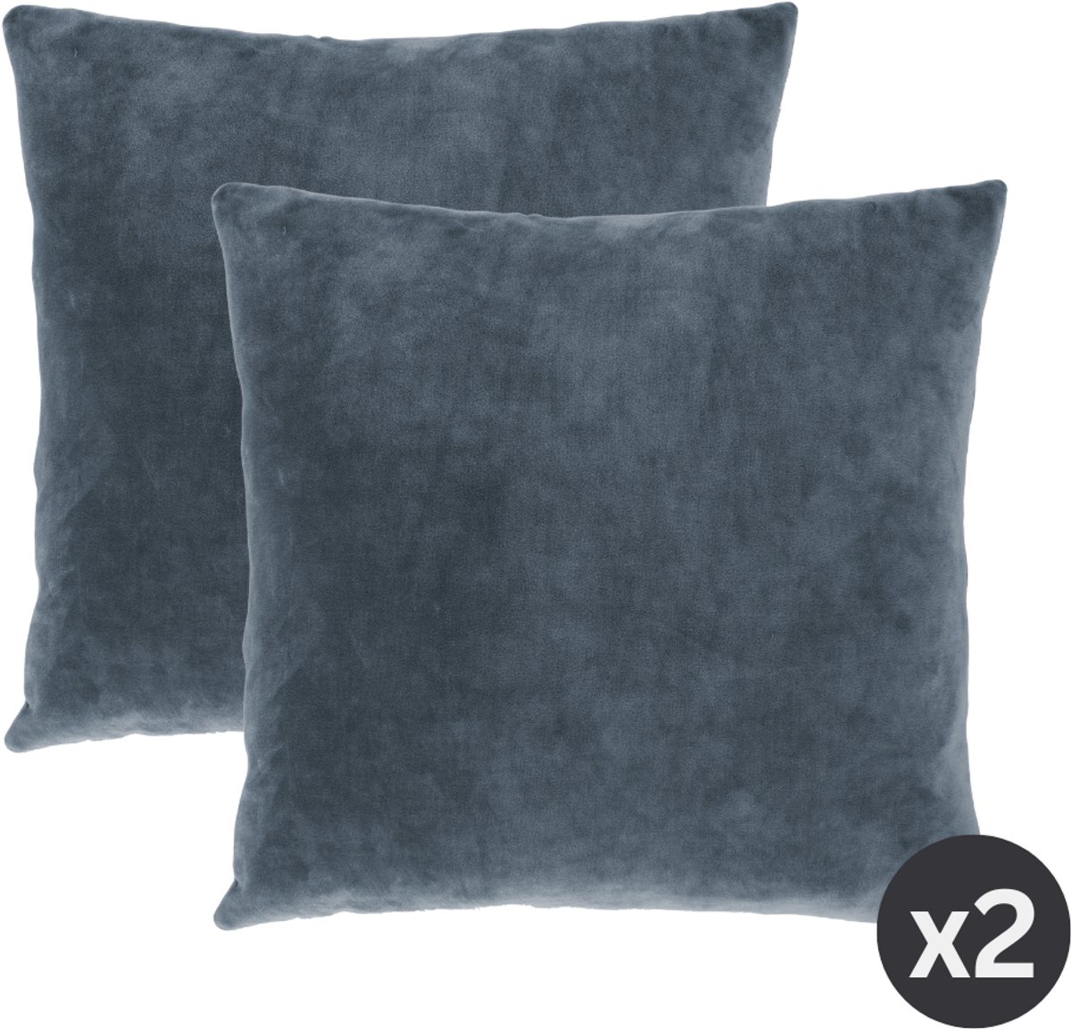 Tiseco Home Studio - Kussen (gevuld) MARSHMALLOW - SET/2 - polyester - teddyvulling - super zacht - Vierkant - 45x45 cm - Blue stone