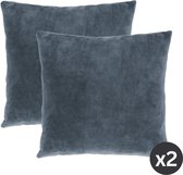 Tiseco Home Studio - Coussin (rempli) MARSHMALLOW - SET/2 - polyester - remplissage en peluche - super doux - Carré - 45x45 cm - Blue stone