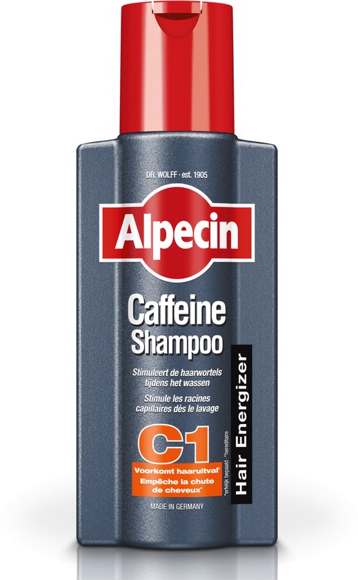Alpecin Cafeïne Shampoo C1 250ml | Voorkomt en Vermindert Haaruitval | Natuurlijke Haargroei Shampoo voor Mannen