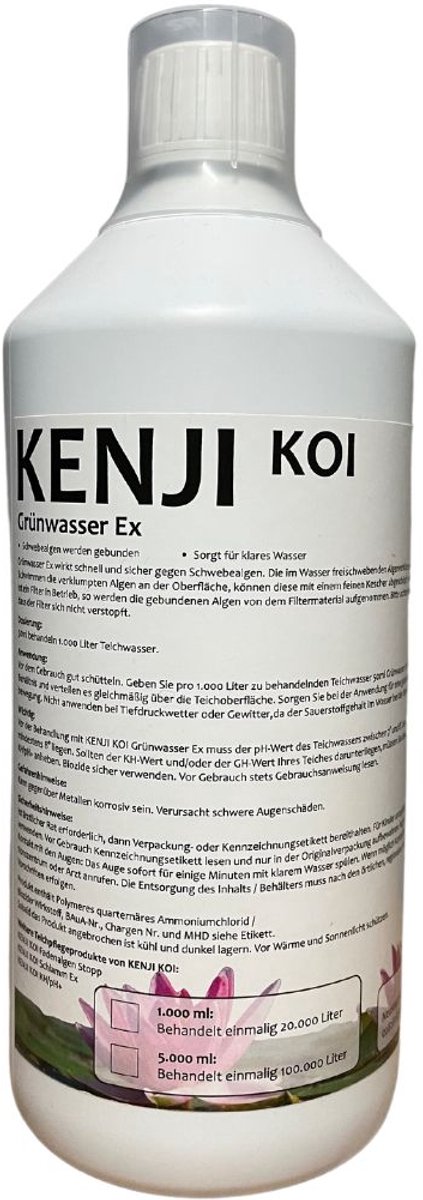 KENJI KOI Groenwater Ex 1.000ml - Helder Vijverwater - Waterbehandeling - Verminderd Algengroei - Zweefalgen Bestrijding - Draadalgen Bestrijding - Beste Waterkwaliteit