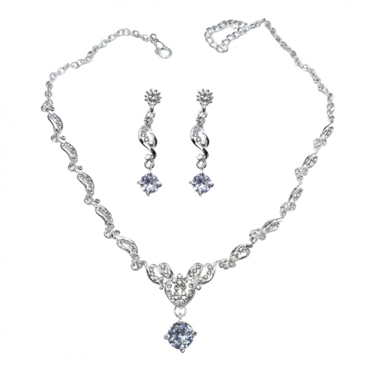 2- Delig Bruidsketting-Celia- Zilverkleur - Trouwen-Charme Bijoux