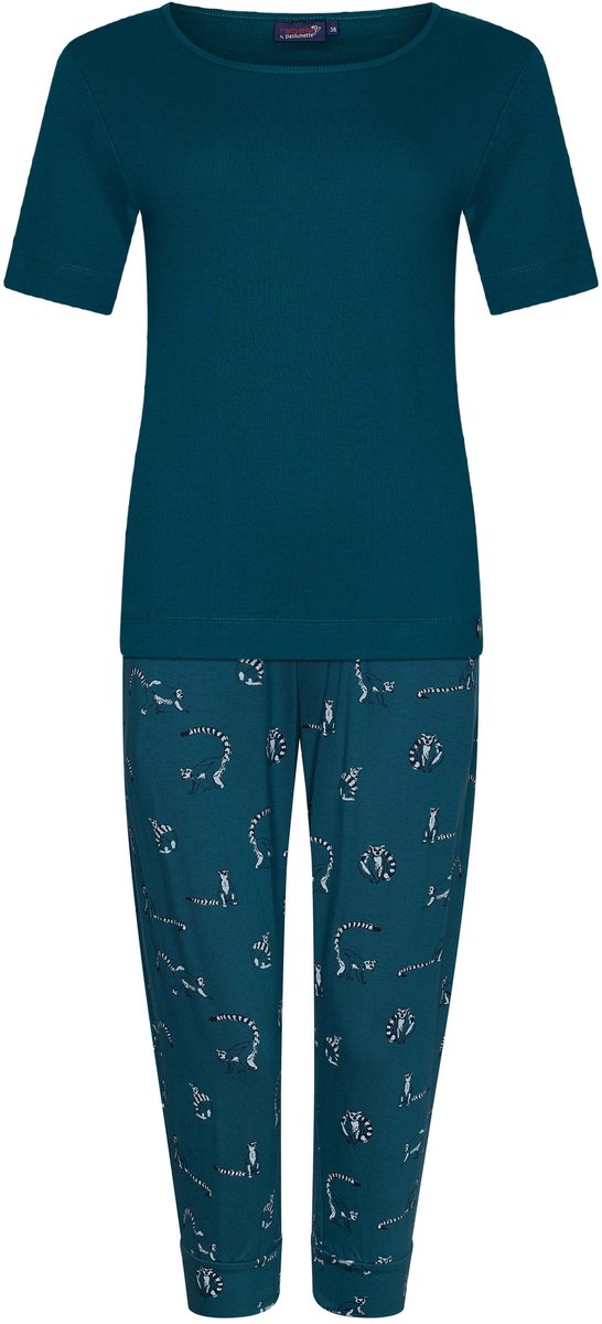 Rebelle Dames Pyjamaset Rebelle - Maki - Bio Katoen turquoise
