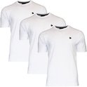 Twee witte Donnay t-shirts met zwart logo op de borst en arm.