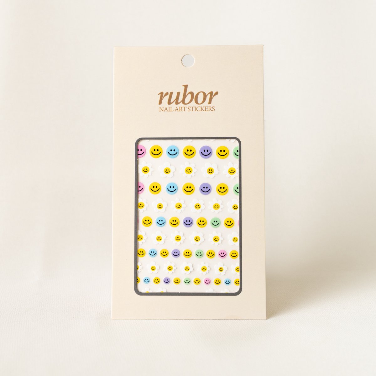 Goedkoopste Rubor Nail-art sticker smiley - Nagel stickers - smiley - geel - roze