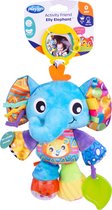 Playgro - Activiteiten vriend Elly Olifant - Baby speelgoed - Hangspeeltje - Kinderwagenspeeltje - Rammelaar - Kinderwagenaccessoire - Buggyaccessoire- Educatief Speelgoed - Knuffeldier