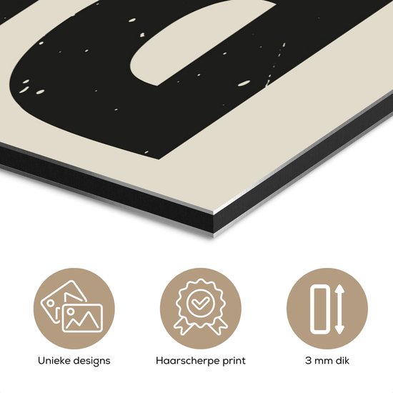 Tableau aluminium 20x30 cm - Décoration murale métal - Ours - Vintage - Zwart - Beige - Décoration murale métal salon - Décoration industrielle - Photo sur dibond - Accessoires industriels chambre