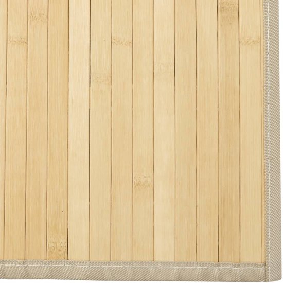 Rechthoekig natuurlijk licht bamboe vloerkleed 70x300 cm