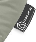 Label van Casacomfy met logo en website op grijze zitzakstof.
