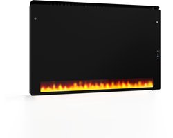 Klarstein Infrarood Wandverwarming 1100W – Wandmontage, IPX4, Grafeen & Gehard Glas, Vlameffect, LED Touch Panel, Energiebesparend, Infraroodverwarming voor Woon- en Vochtige Ruimtes