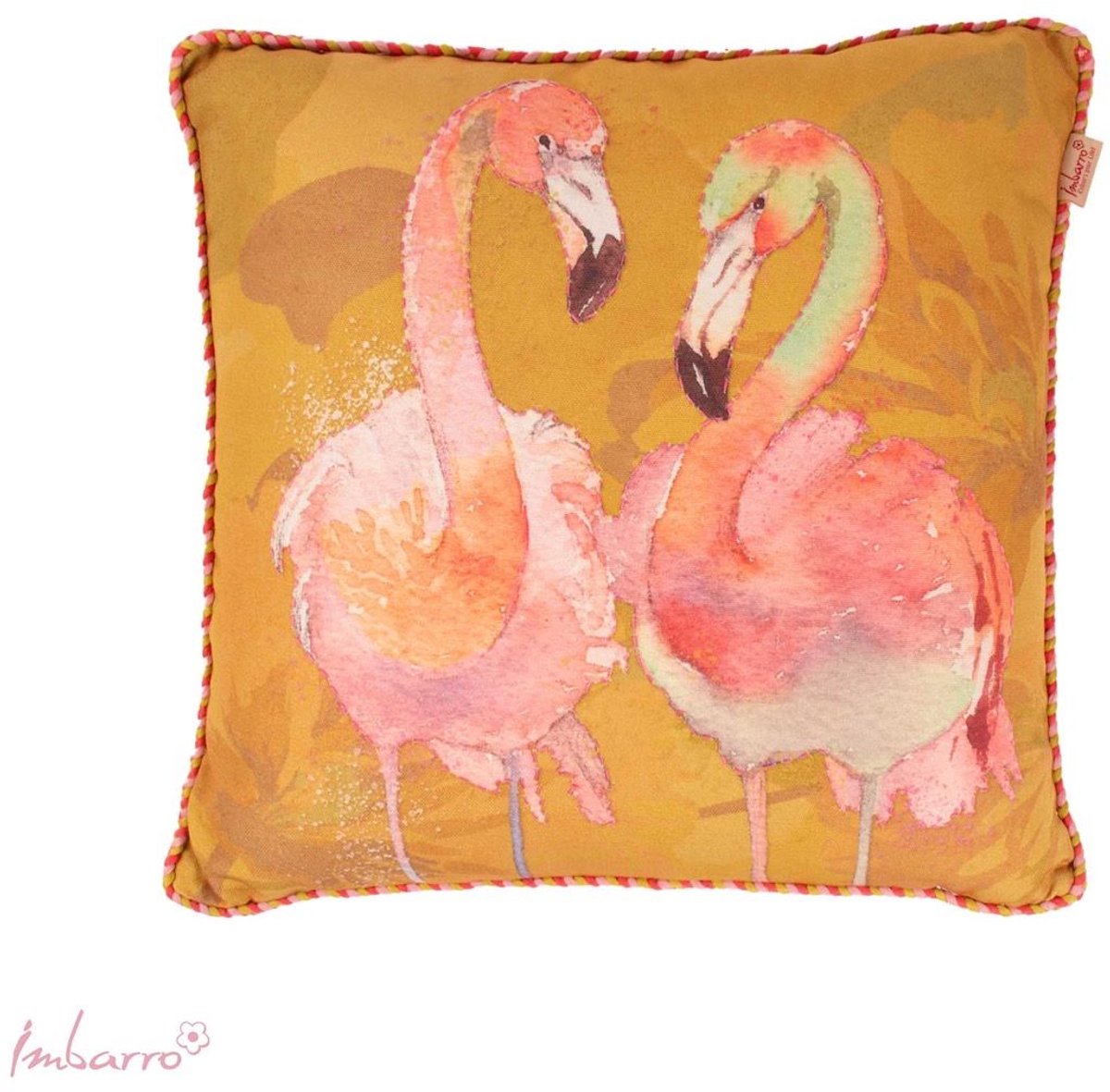 Imbarro - Kussen - Sierkussen - Flamingo's - Binnen kussen - Buitenkussen - P.E.T. - 50x50cm