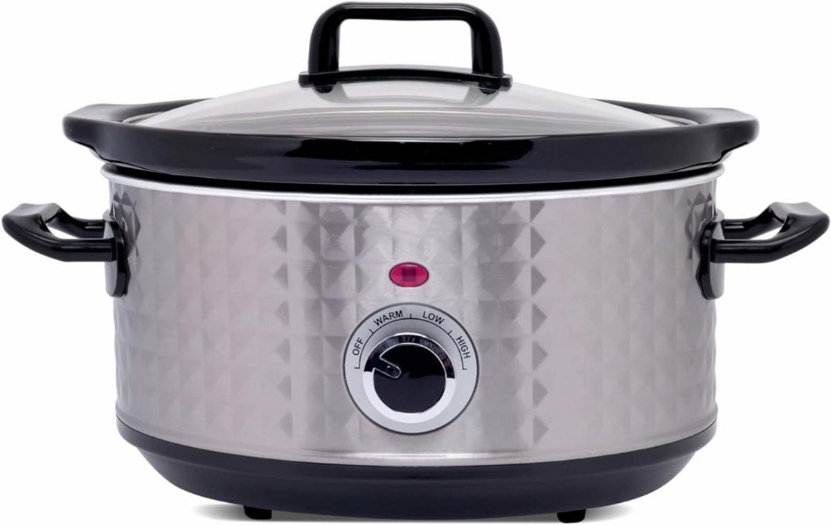 Afbeelding 3 van DailySupplies® Slowcooker met Timer - Keramische Binnenpan - Hotpot - Zilver