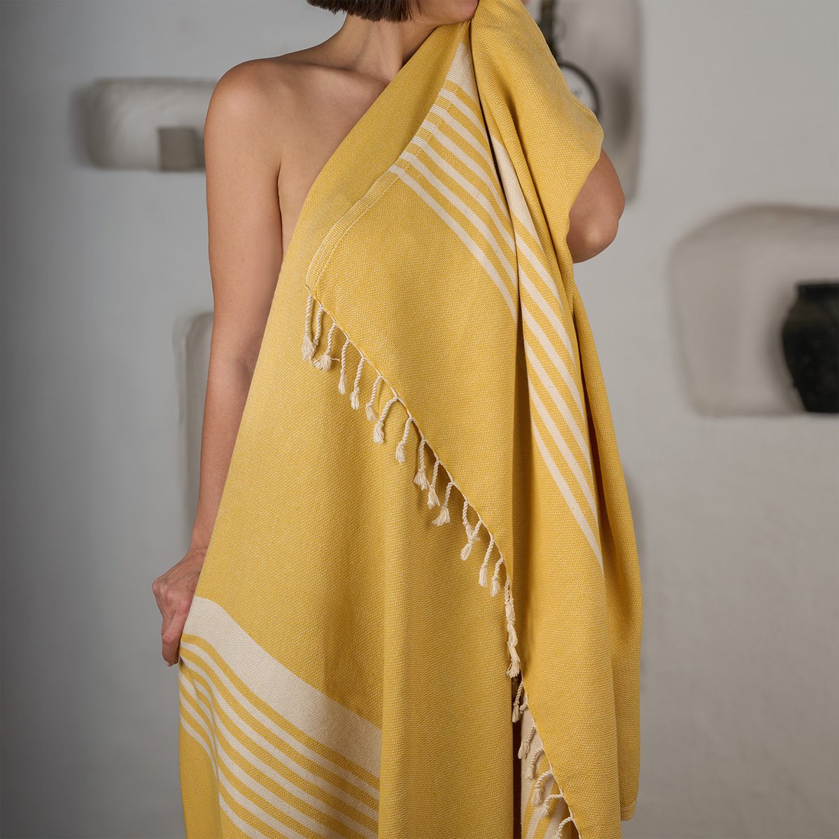 Happy Towels Hamamdoek Mango | lengte: 210 cm | 100% katoen | 450 gram | scherp geprijsd