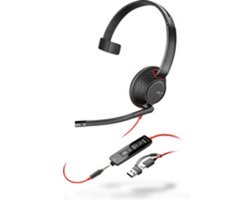 HP Poly Blackwire C5210 On Ear headset Computer Kabel Mono Zwart Noise Cancelling Headset, Volumeregeling, Microfoon ui