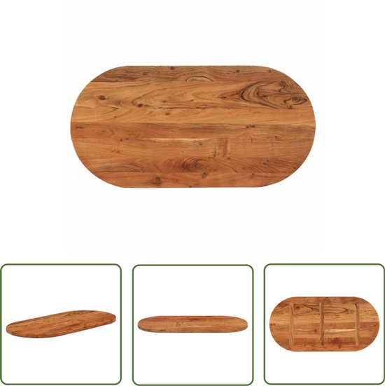 vidaXL Tafelblad ovaal 120x60x2,5 cm massief ruw mangohout