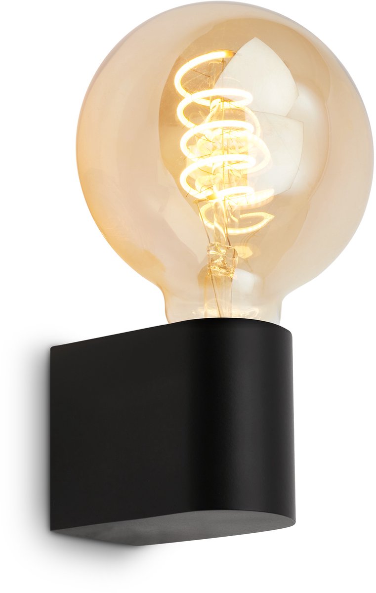 BRILONER Donga - LED Retro Spiegellamp - spiegelverlichting badkamer - buiten wandlamp - E27 fitting - zwart - 4.5 x 8 x 9.5 cm
