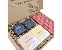 Shampoobars - Geniet & Ontspan Box - 2 Bodybars - 2 Thee - Chocolade reep