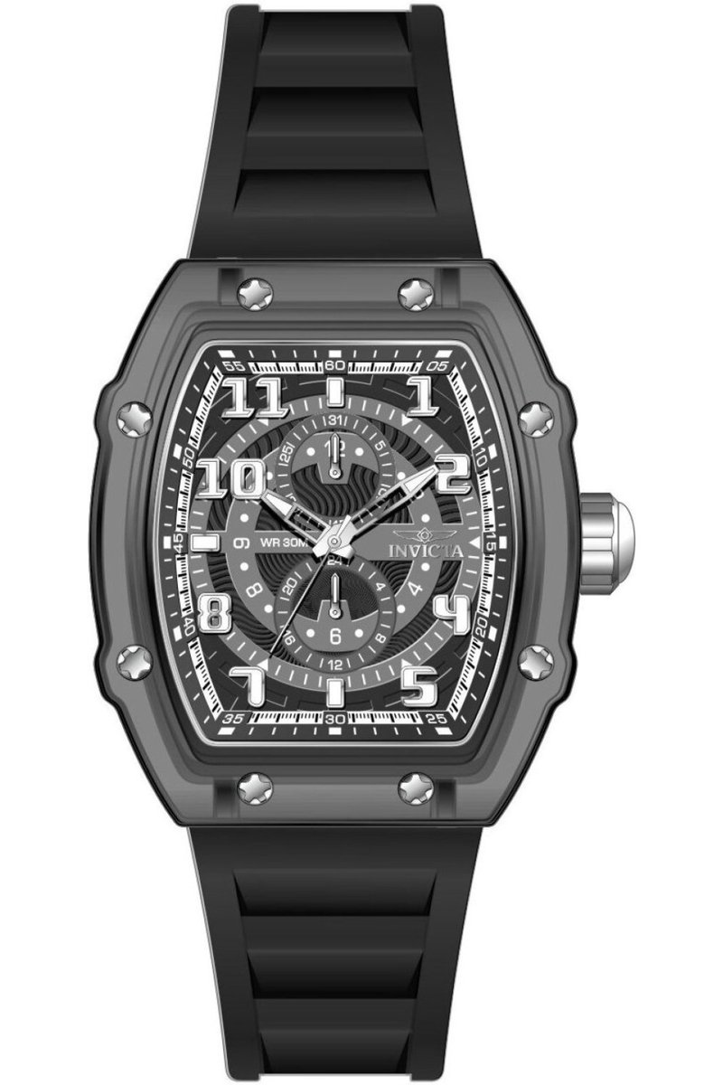 Invicta Racing 48450 Heren Horloge - Waterdicht - Analoog - Quartz Uurwerk - Plastic met zwarte Wijzerplaat - 48mm