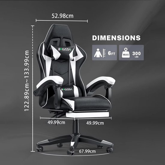 Bigzza Gaming Chair - Game Stoel - Gaming Stoel - Ergonomische ...
