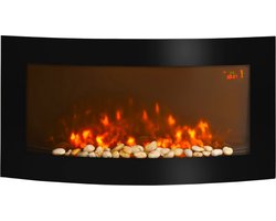 Elektrische Open Haard – Wandmontage - 1000W/200W met Afstandsbediening en Instelbare Vlammen - 89,2 x 13,5 x 48cm
