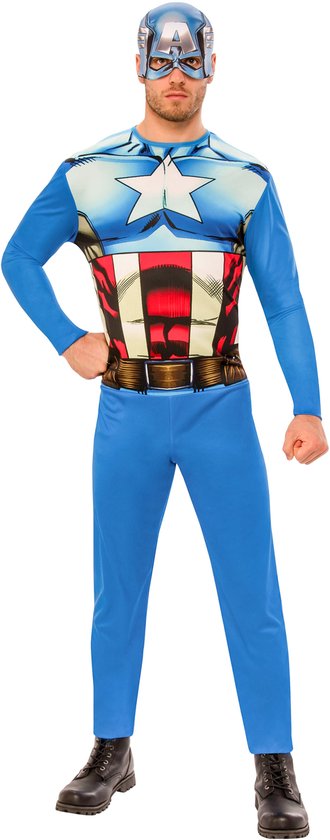 Captain America kostuum voor volwassenen - Verkleedkleding - Maat XL - Carnavalskleding