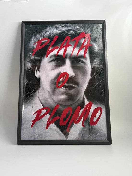 Pablo Escobar Plata O Plomo? - Maglietta Uomo In Cotone 100%, Taglia Large, Stampa Direct-to-Garment