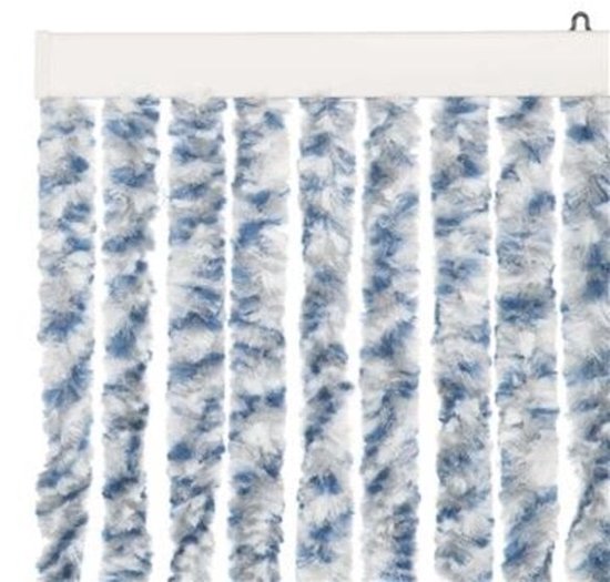 Chenille- vliegengordijn -blauw/grijsmulti - 56x180cm — afbeelding 2