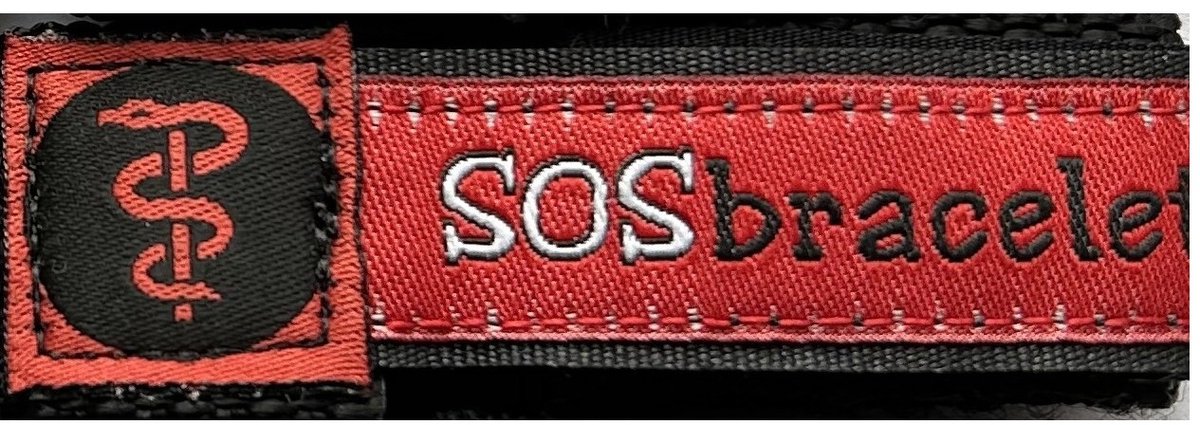 SOSbracelet rood medisch MEDIUM