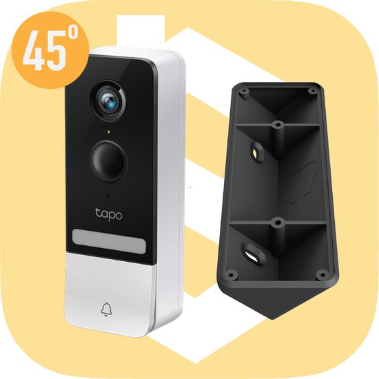 SmarThuis - Hoekbeugel geschikt voor TP-Link tapo D230S1 Video Deurbel - hoekbeugel van 45 graden - inclusief montage materiaal - sterk en milieubewust