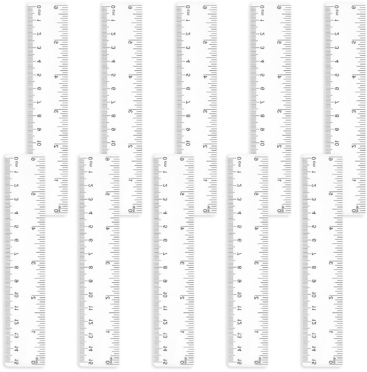 Plastic Clear Linialen - 10 Stks - 6 Inch - Transparante Rechte Liniaal met Inches en Centimeter - Mini Onbreekbare Linialen - Meetgereedschap voor Kinderen en Studenten - School en Kantoorbenodigdheden .