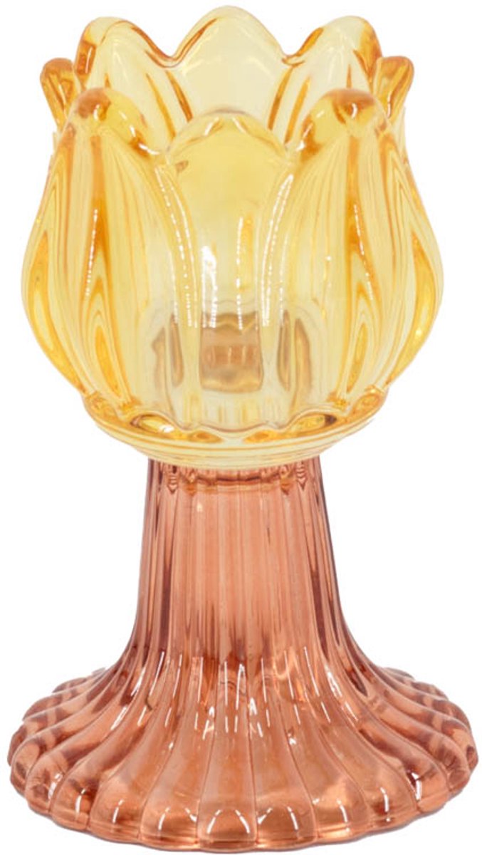 homebound by ky Waxinehouder tulp oranje met roze | Waxinehouder | 7.4*14