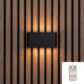 Akudeco - Wandlamp oplaadbaar voor binnen - Voor akoestische wandpanelen - 7800mAh batterij - 3000K warm wit licht - Met afstandsbediening - Mat zwart