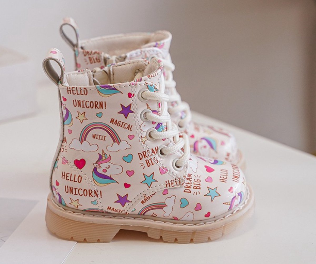 Unicorn | Boots | Laarzen | Kinderschoenen | Meisjes | Beige | Maat 19