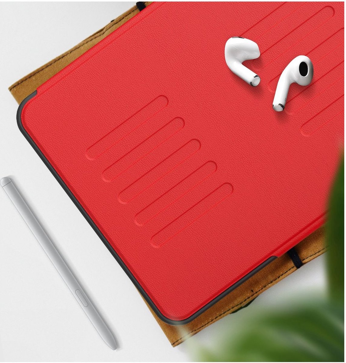 Mobigear Tablethoes geschikt voor Apple iPad Pro 11 Inch (2024) Hoes | Mobigear Magnetic Folio Bookcase + Stylus Houder - Rood