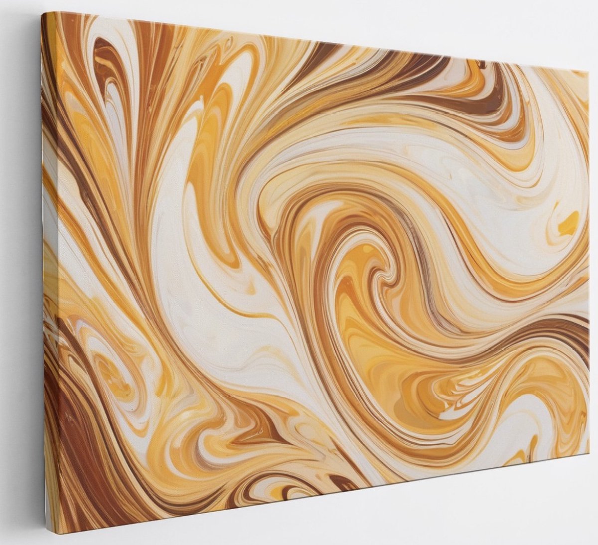 Saammp Canvas Schilderij - Goud-wit - Gekleurd - Abstract - 30x20 - Foto op canvas - Wanddecoratie - Muurdecoratie Woonkamer - Slaapkamer decoratie - Canvas Print Multicolor