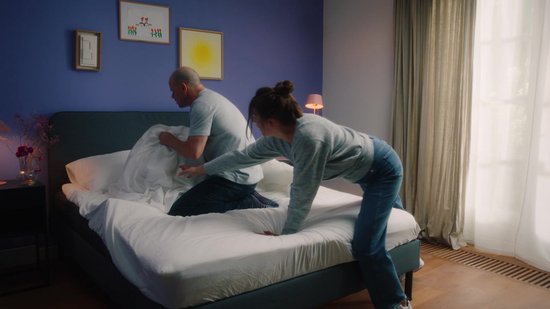 HappyBed Dekbed zonder overtrek 140x200 - Bedrukt dekbed zonder hoes - Hoesloos Dekbed met Print - Wasbaar - Eenpersoonsdekbed - Grijs