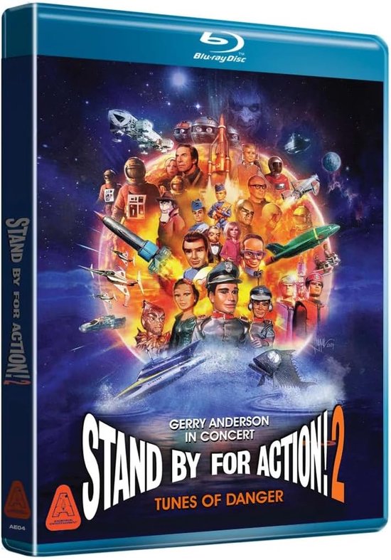 Blu-ray hoes met 'Stand By For Action! 2: Tunes of Danger' en een collage van personages uit de serie in een ruimte-omgeving.