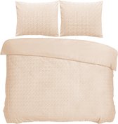 Husch - Housse de couette en velours Micromink - 240x220 - Taupe grec - Velours jacquard ultra doux