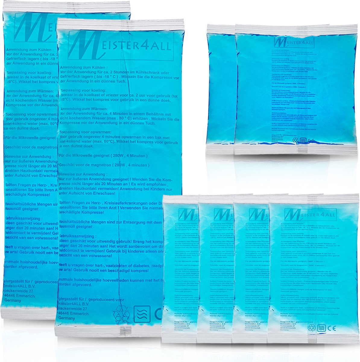 Goedkoopste Meisterhome® Herbruikbare Hot & Cold pack – Set van 8 stuks