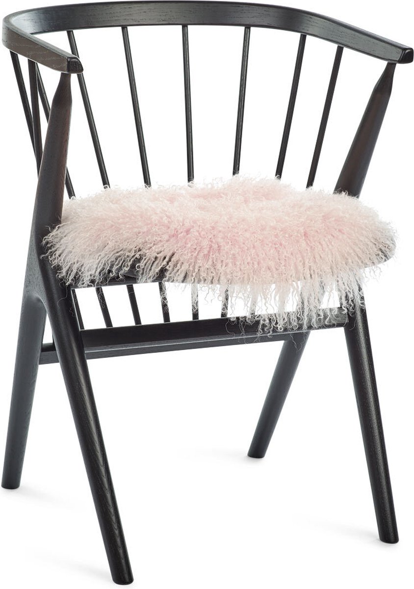 Sheepskin House Stoel Cover Sheepskin House - Curly Schapenvacht Stoel Cover - D38 cm Candy