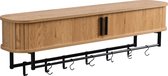 Furnilux kapstok 120 x 24 x 32 cm - XXXL - Wandkapstok Kiruna - 12 haken - Licht Eiken