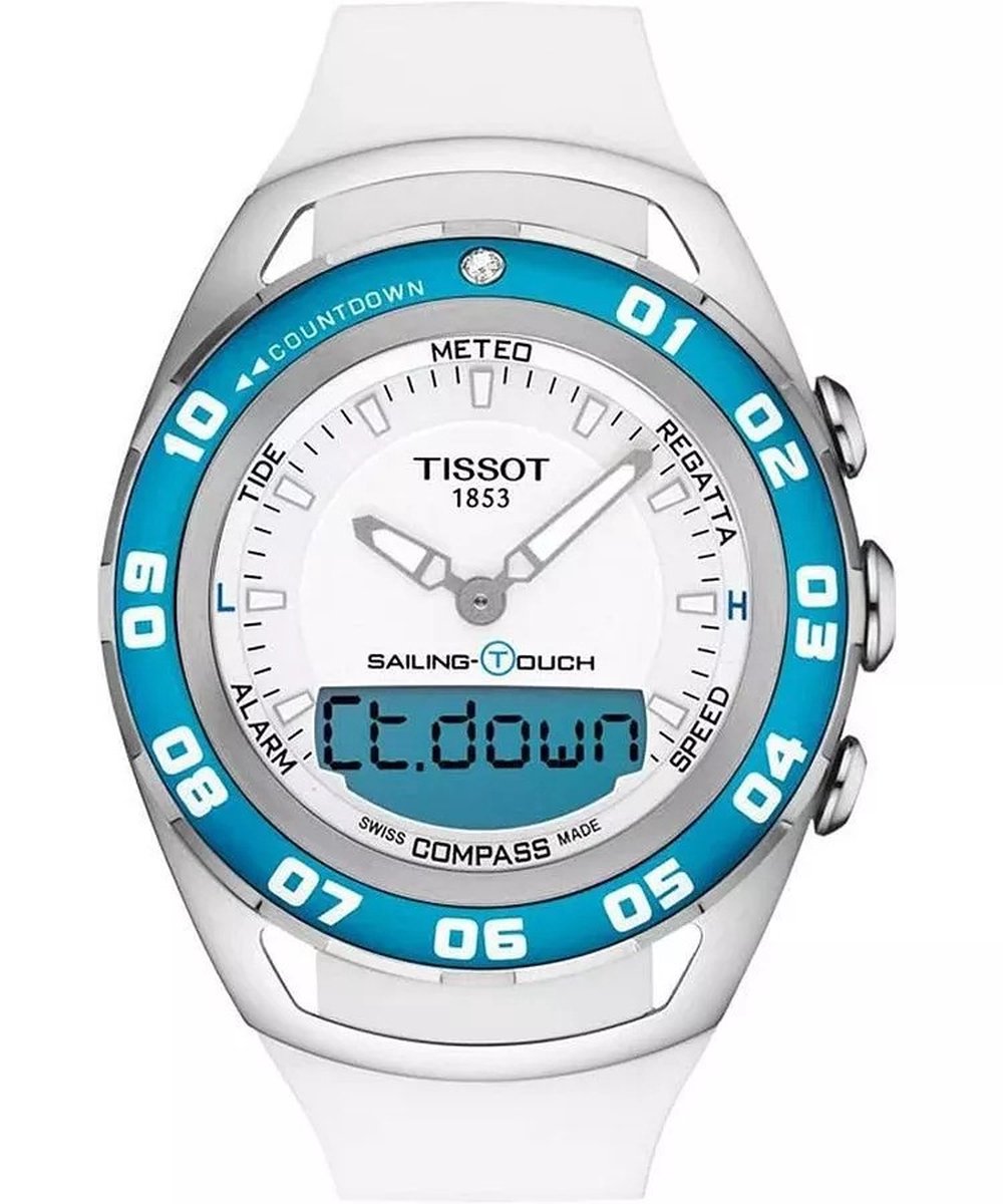 Tissot T-Touch Sailing T0564202701100 Horloge - Rubber - Wit - Ø 45 mm