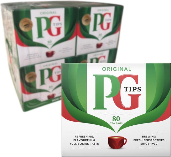 PG Tips - 100% Zwarte Thee - 12 x 80 Zakjes - Normale verpakking