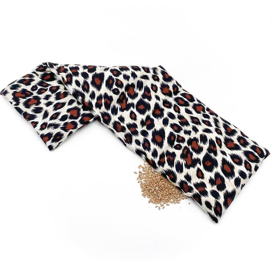 Met Pit XL - Wasbare hoes - Gemaakt NL/BE - 65x20 cm - Warmtekussen/Coolpack - Nek/schouders/lichaam  Panterprint