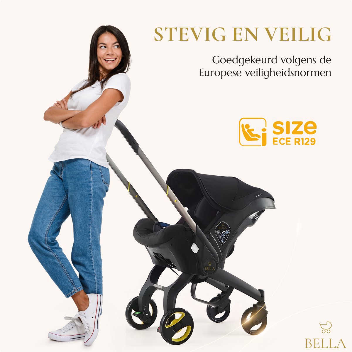 BELLA - 3 in 1 Kinderwagen + Autostoel en Buggy in één - afbeelding 3