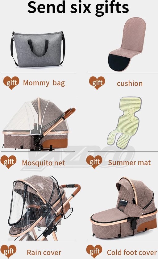Kinderwagen - Buggy - Kinderwagen 3 In 1 - Kinderwagens & Buggy's - Kinderwagens - Baby van Luxe Trendzz — afbeelding 2