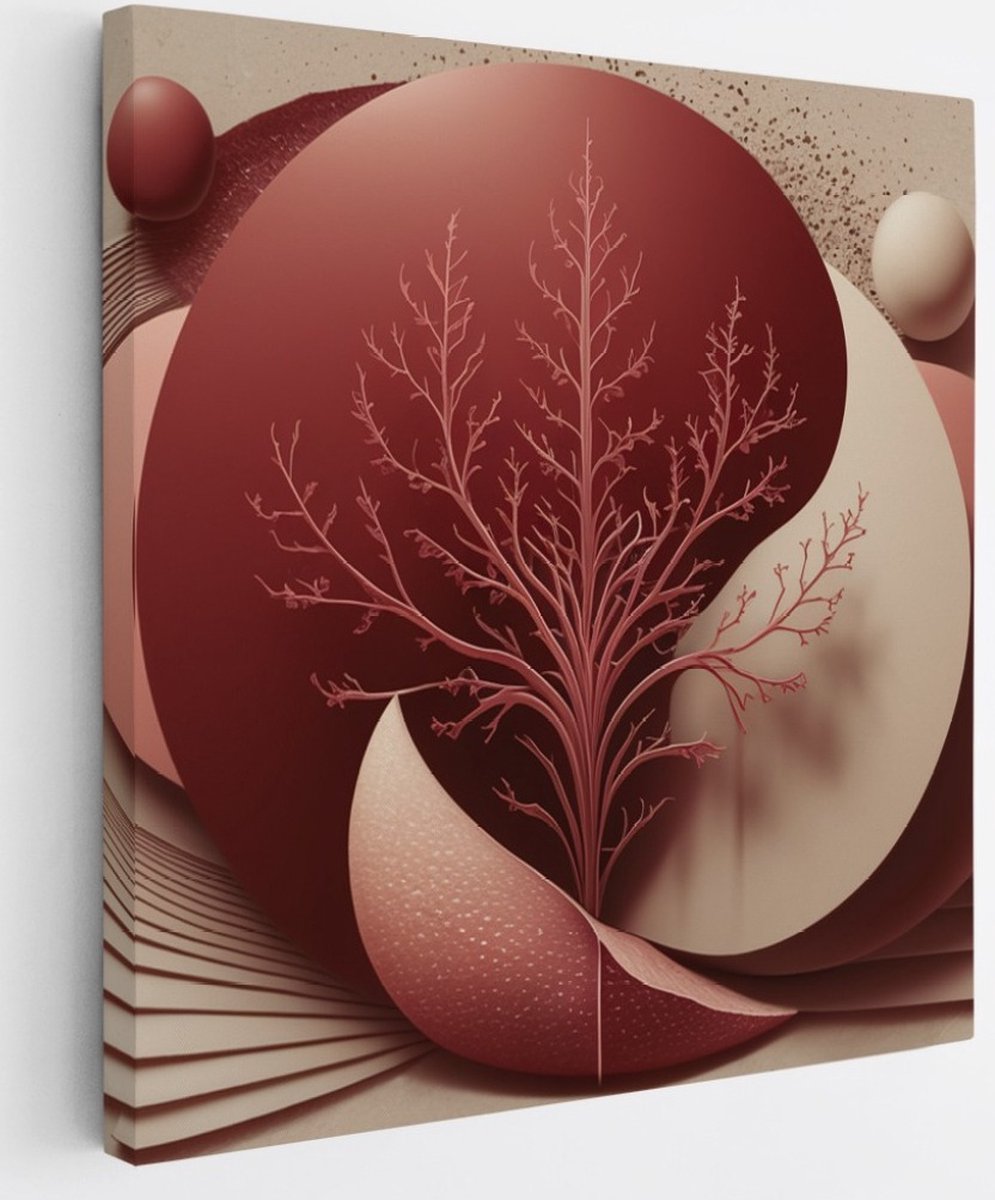 Saammp Canvas Schilderij - boom - Abstract - 30x30 - Foto op canvas - Wanddecoratie - Muurdecoratie Woonkamer - Slaapkamer decoratie - Canvas Print Multicolor