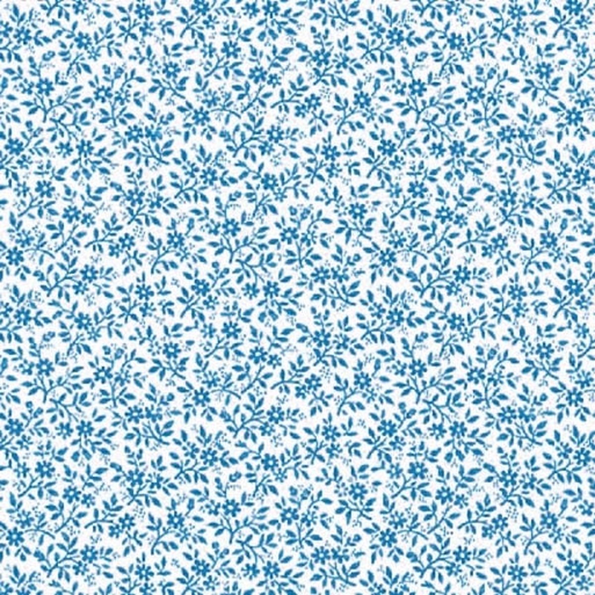 2LIF Decoratie plakfolie meubelfolie Retro blauw bloemen Leah 45 cm x 2 meter zelfklevend - Decoratiefolie - Plakplastic - Raamfolie Blauw, wit
